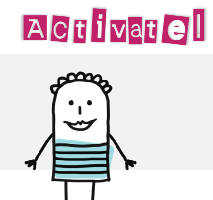 Stick figure with text 'Activate!'